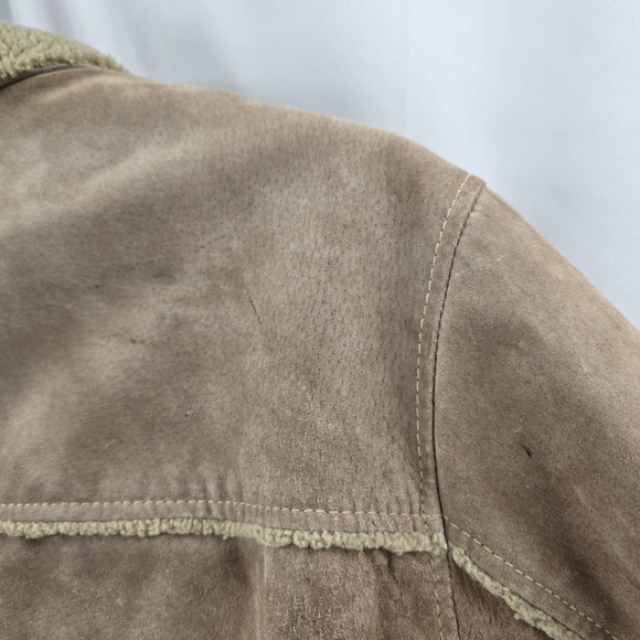 Vintage Wilsons Leather M. Julian Men's Sherpa Lined Suede Jacket Size XL Beige. - Picture 4 of 10